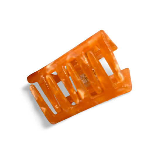 Acetat Haarklammer Square Orange