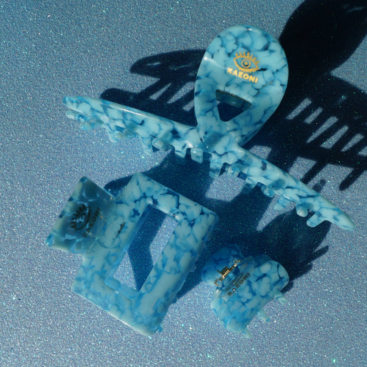 Acetat Haarklammer Square Sky