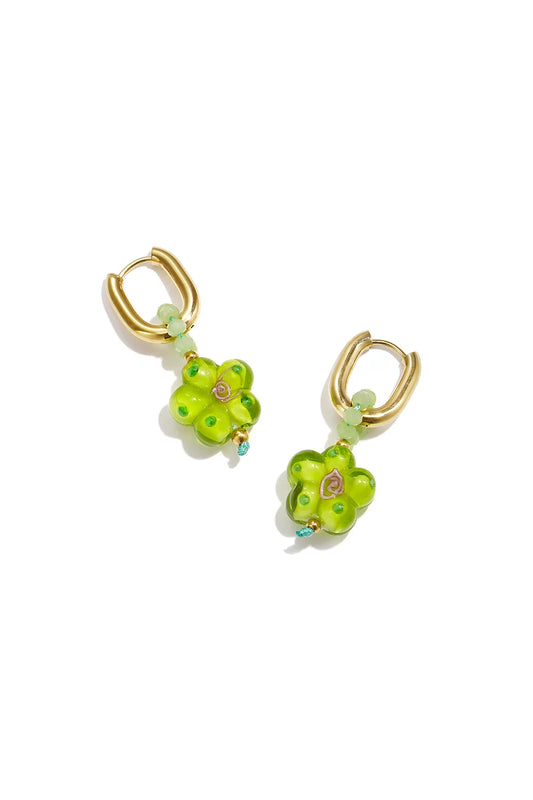 Flower Drop Hoops