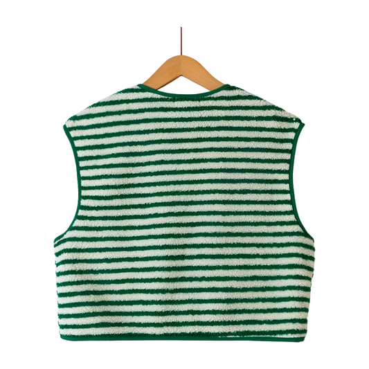 Gestreifte Fleece Weste