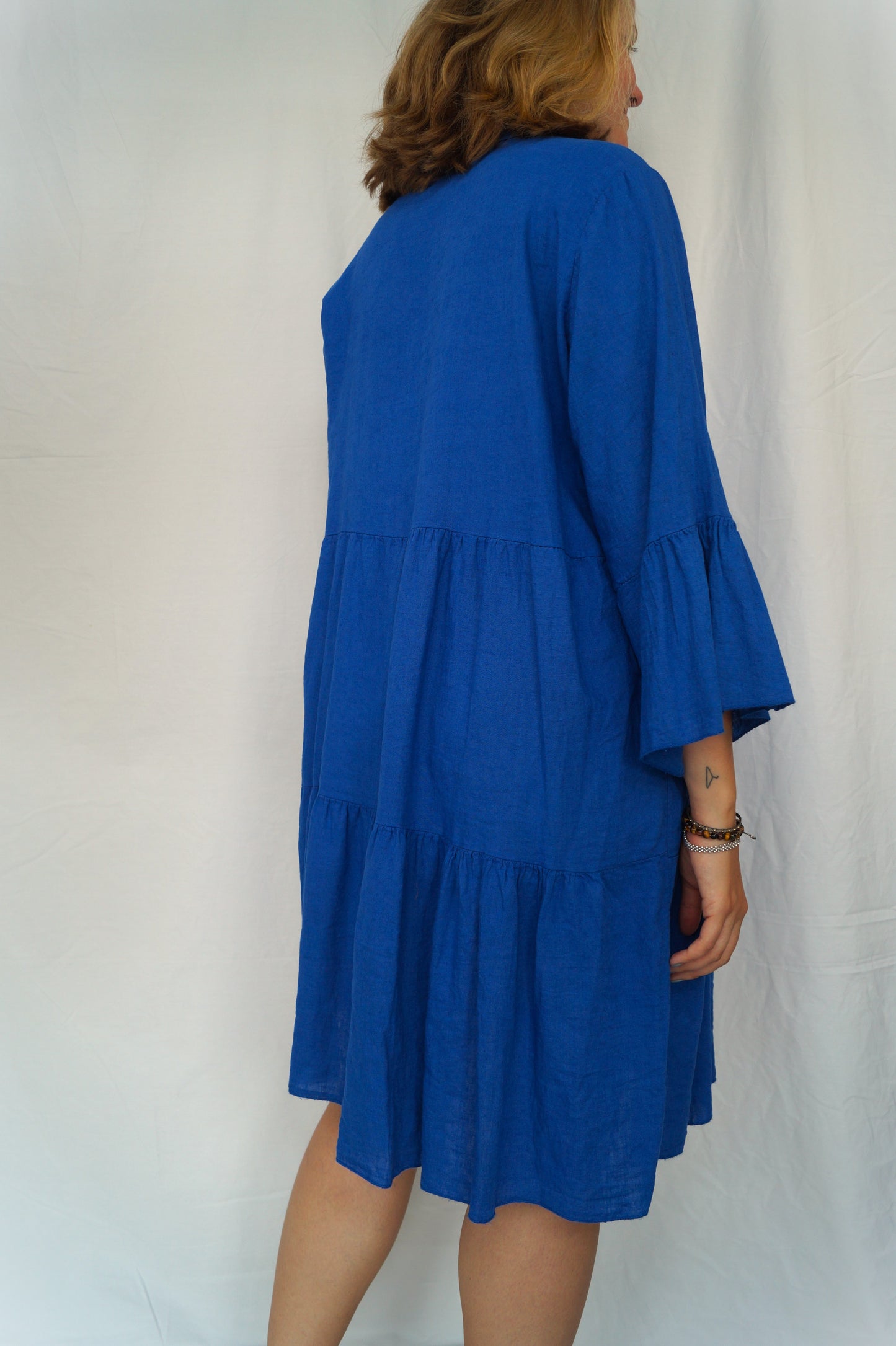 Leinen Kleid Blau