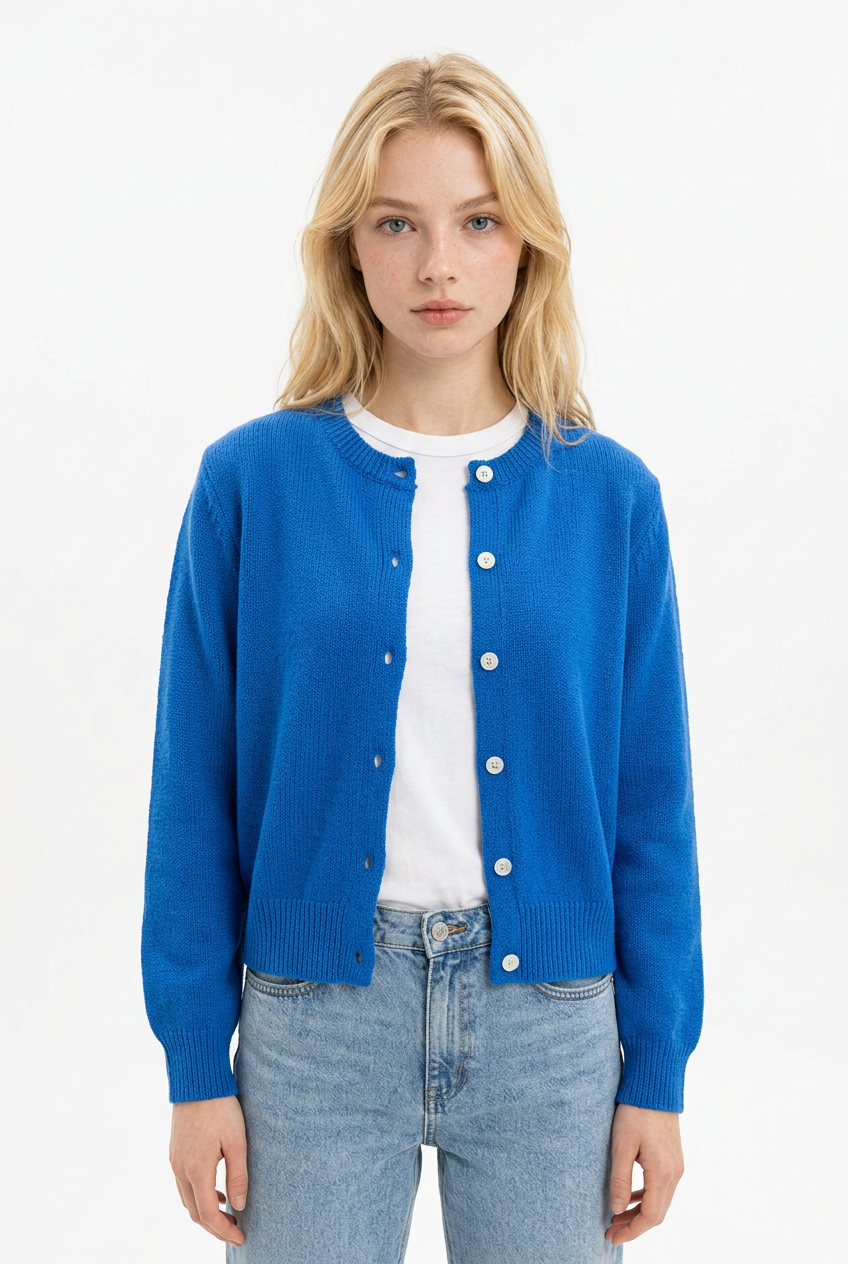 Rundhals Cardigan Baumwolle