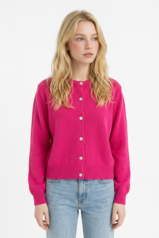 Rundhals Cardigan Baumwolle