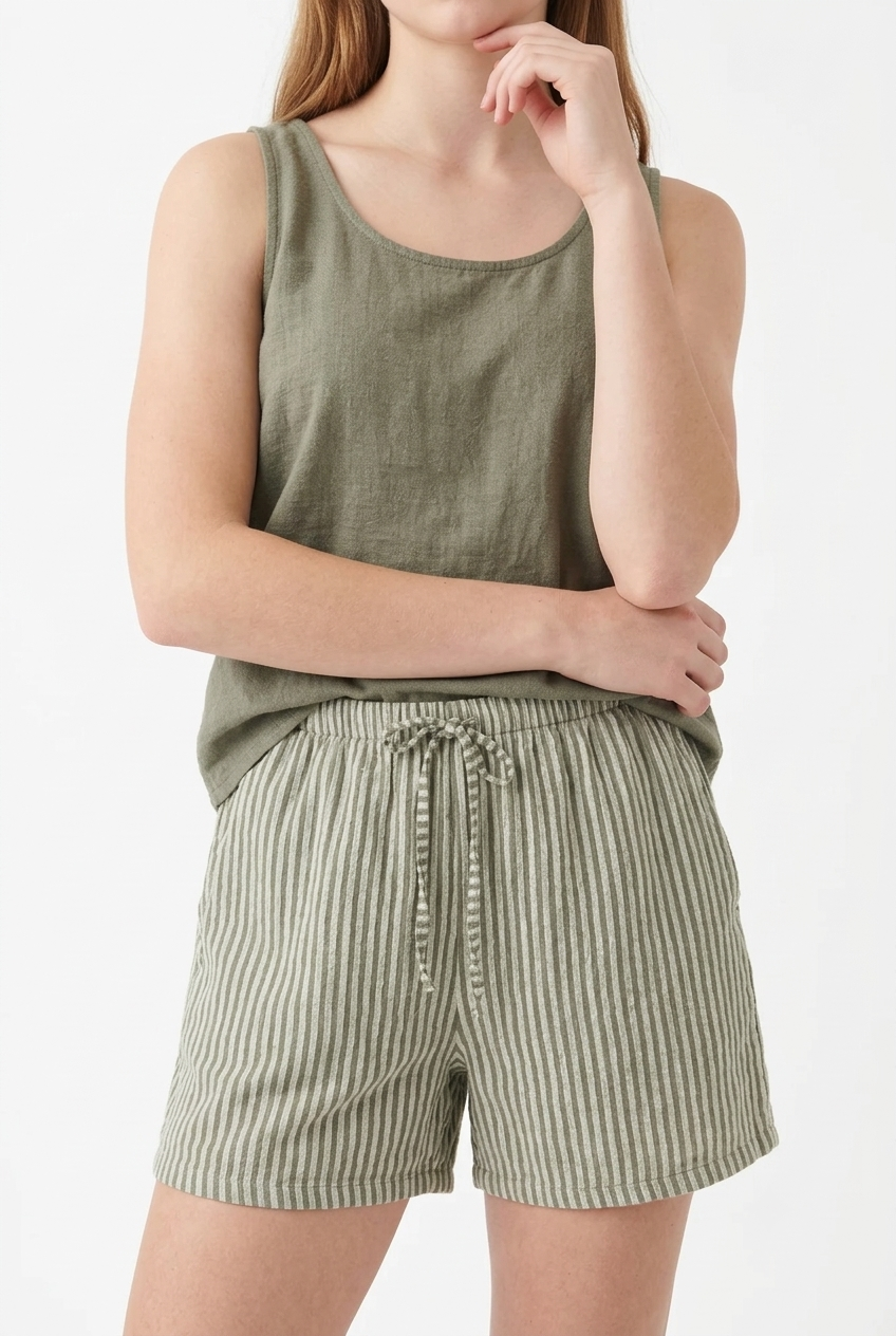 Musselin Streifen Shorts