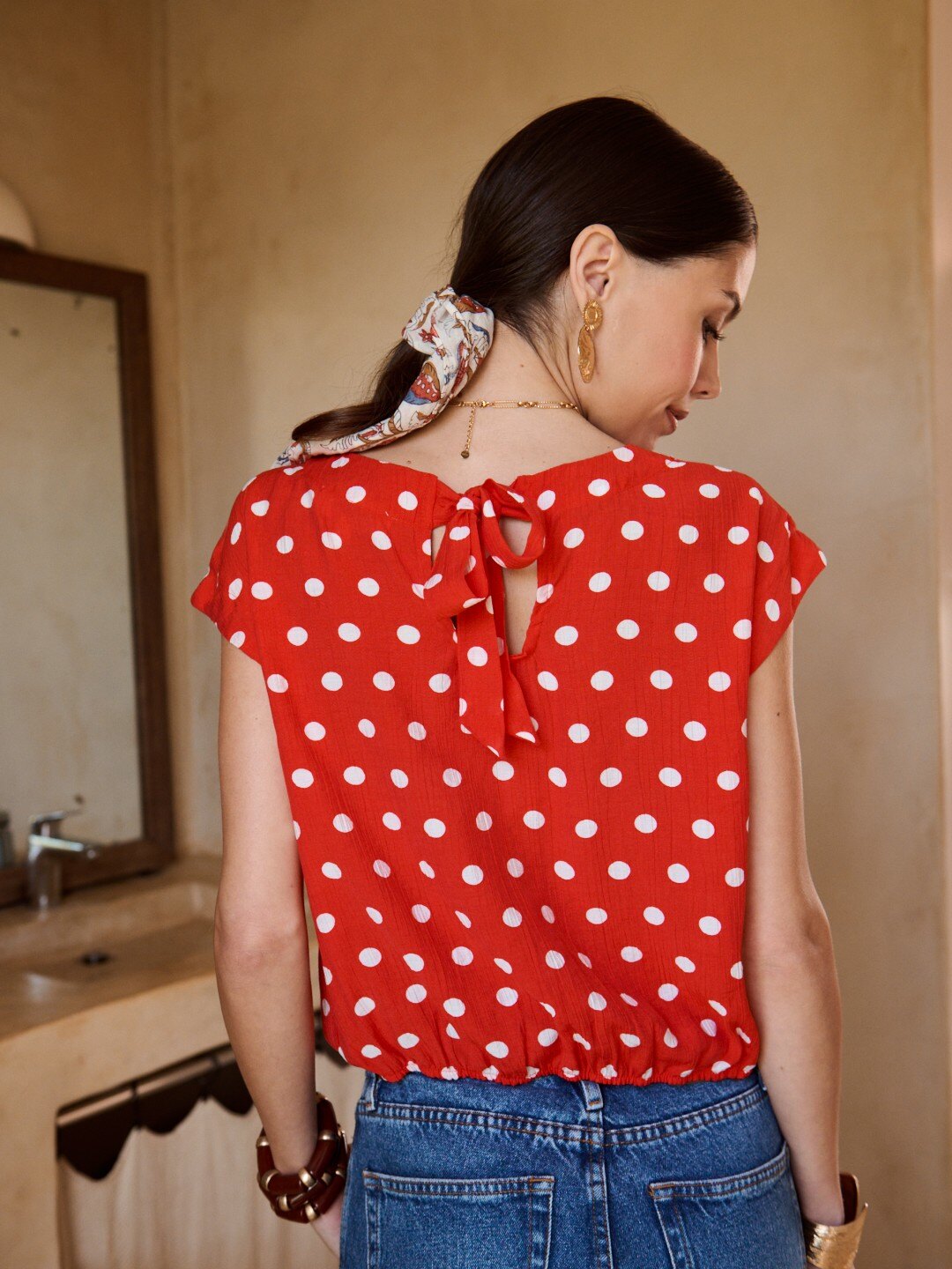 Polka Dot Bluse