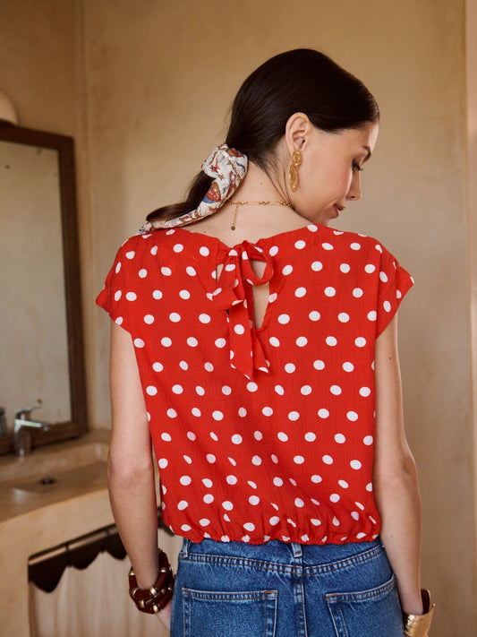Polka Dot Bluse