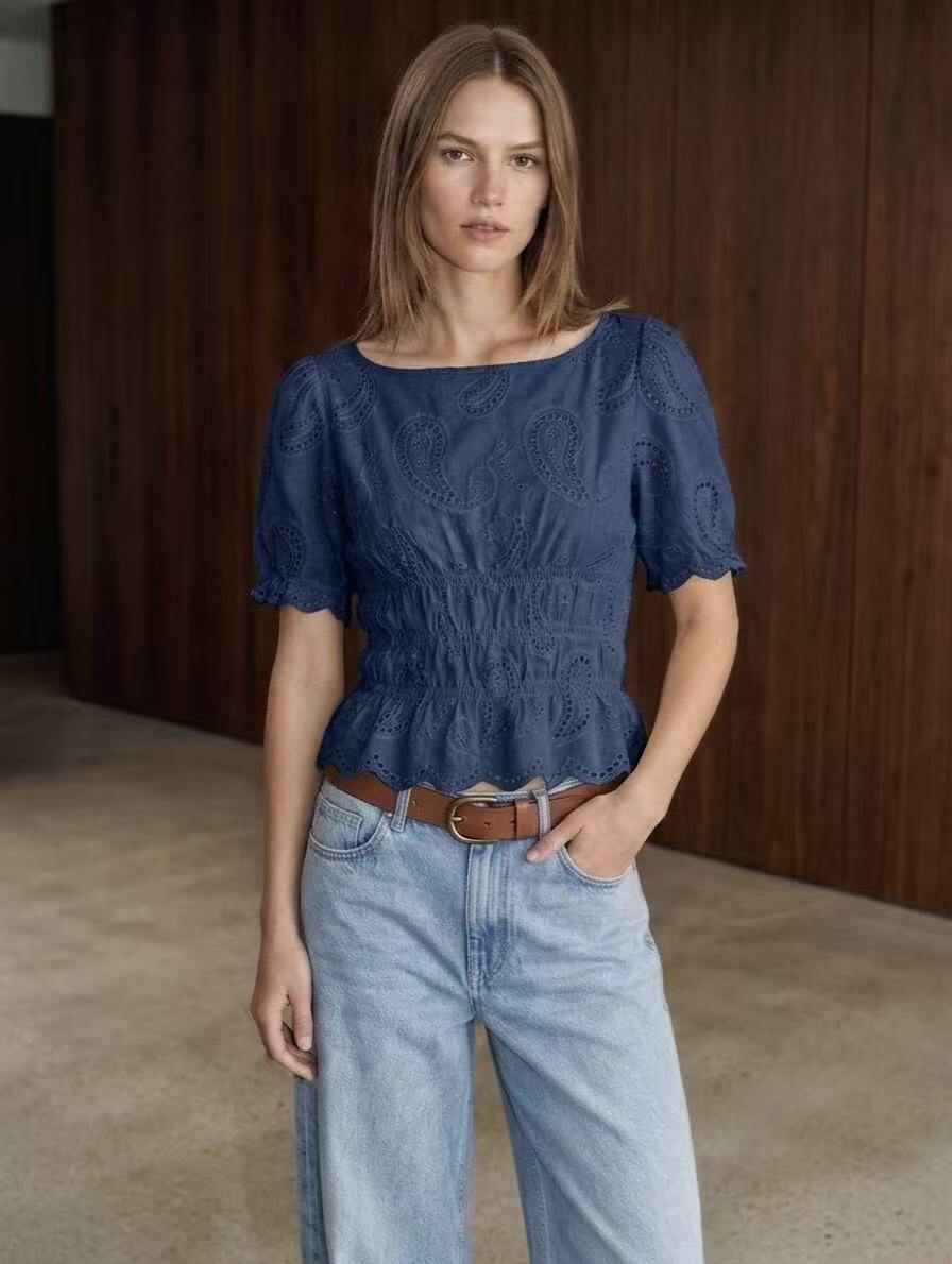 Lochspitzen Bluse Alma