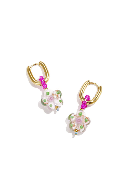 Flower Drop Hoops