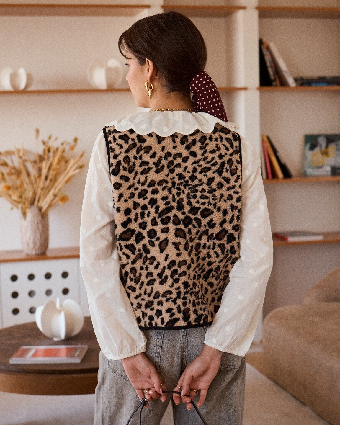 Leoparden-Fleeceweste Leona – Stylingansicht