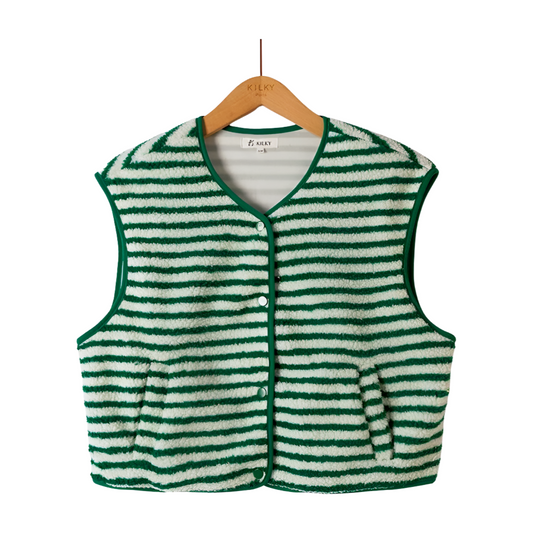 Gestreifte Fleece Weste