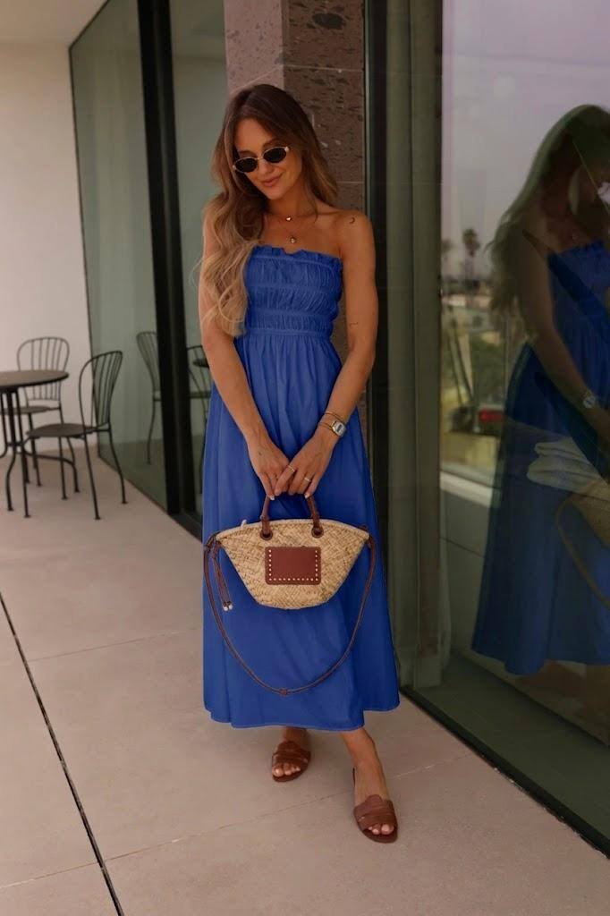 Gerafftes Maxi Kleid
