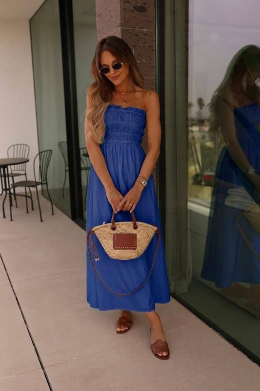Gerafftes Maxi Kleid