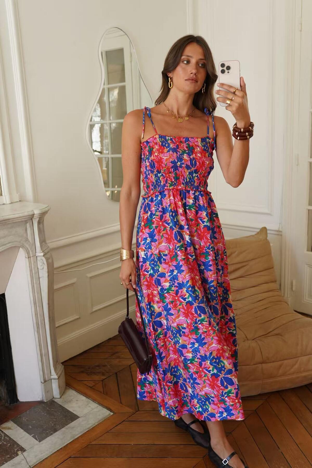 Blumen Maxi Kleid