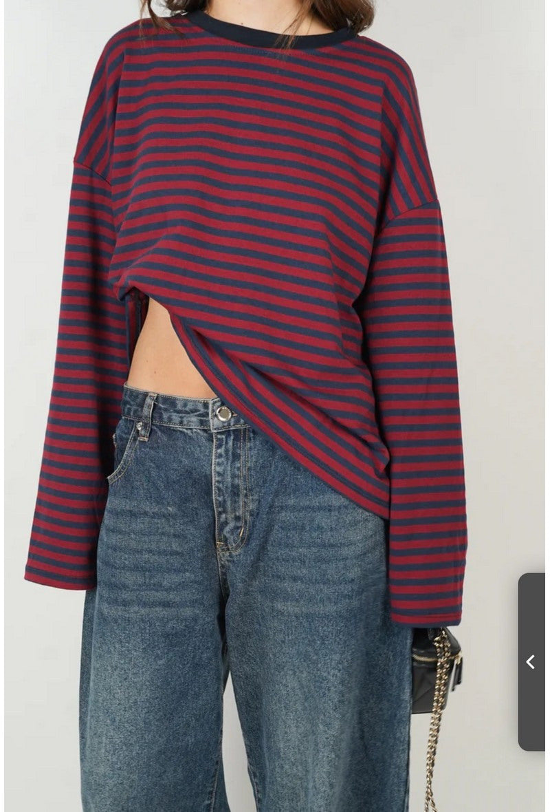 Streifen Langarm Shirt