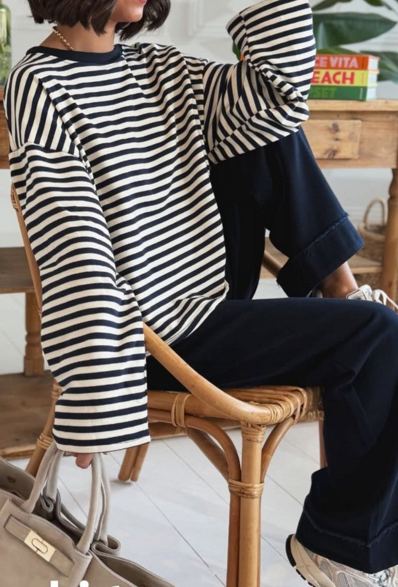 Streifen Langarm Shirt