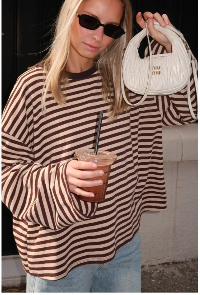 Streifen Langarm Shirt